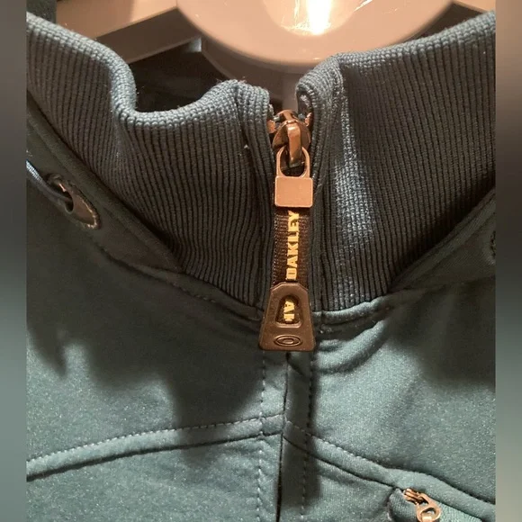 VTG Oakley Full-Zip Teal Hooded Soft-shell‎ Ski Snowboard Winter Jacket Outdoors - Picture 4 of 12